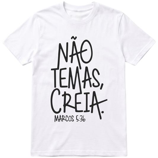 "NAO TEMAS  CREIA" Camiseta Premium Unissex Bunker Studios