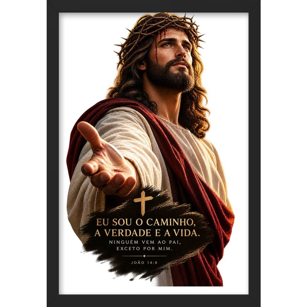"JESUS" Quadro caixa sem vidro acrílico