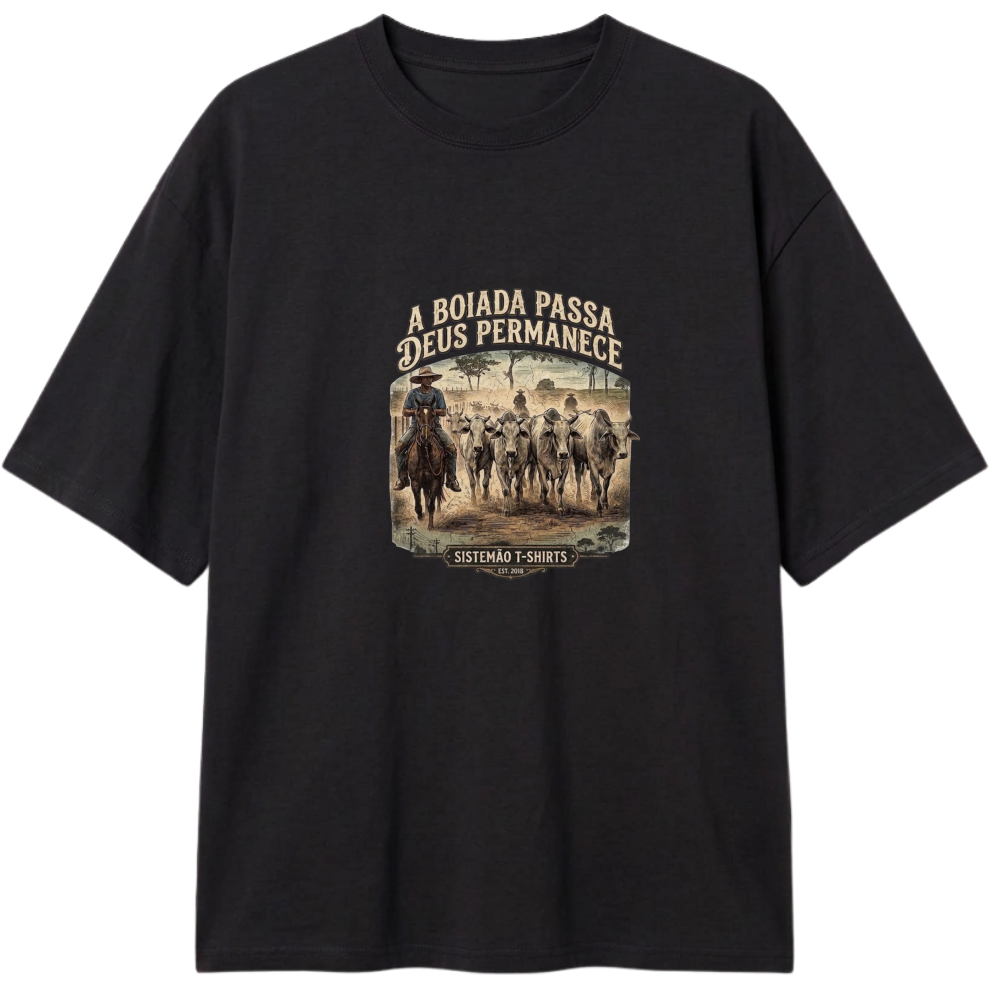 "Estampa/DEUS PERMANECE" Camiseta Oversized Classic
