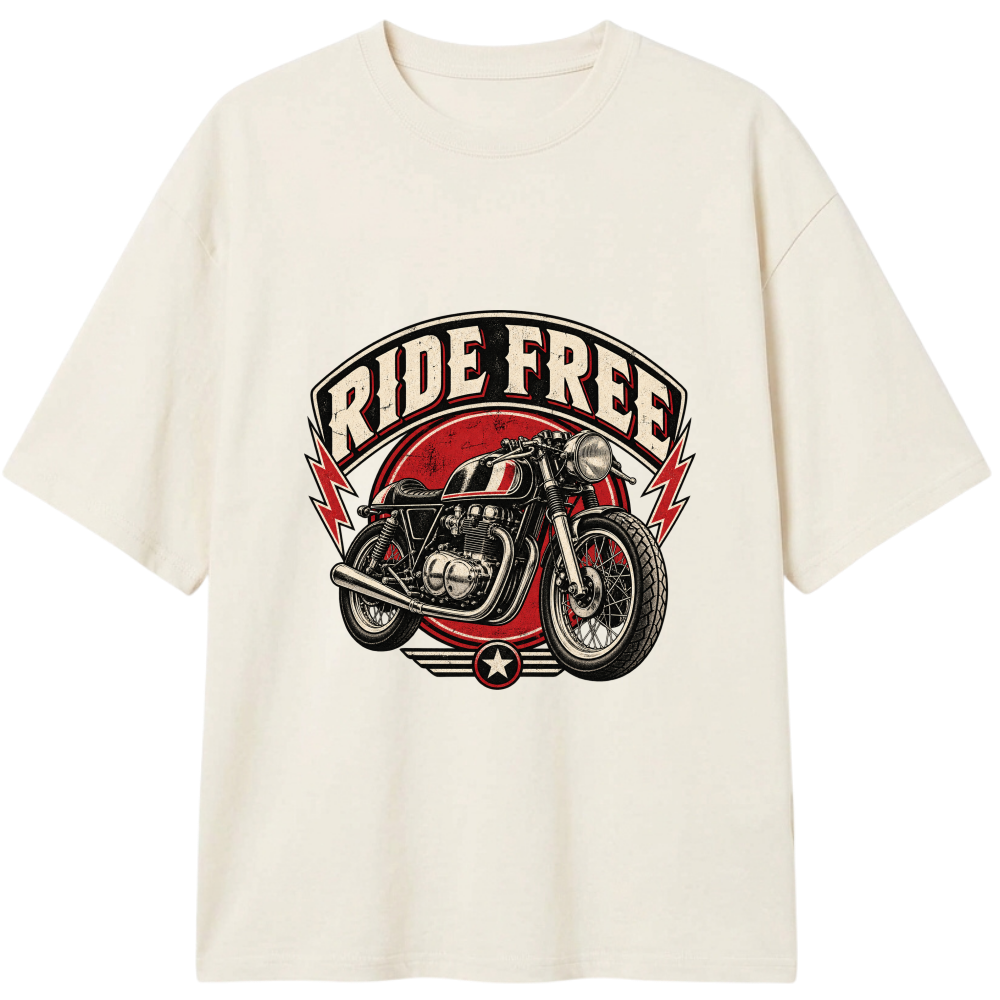 "Pablo Ride Free Motorcycle Emblem Tee" Camiseta Oversized Classic