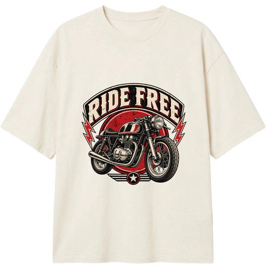 "Pablo Ride Free Motorcycle Emblem Tee" Camiseta Oversized Classic