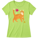 "Gato laranja rajado" Blusa Baby Look