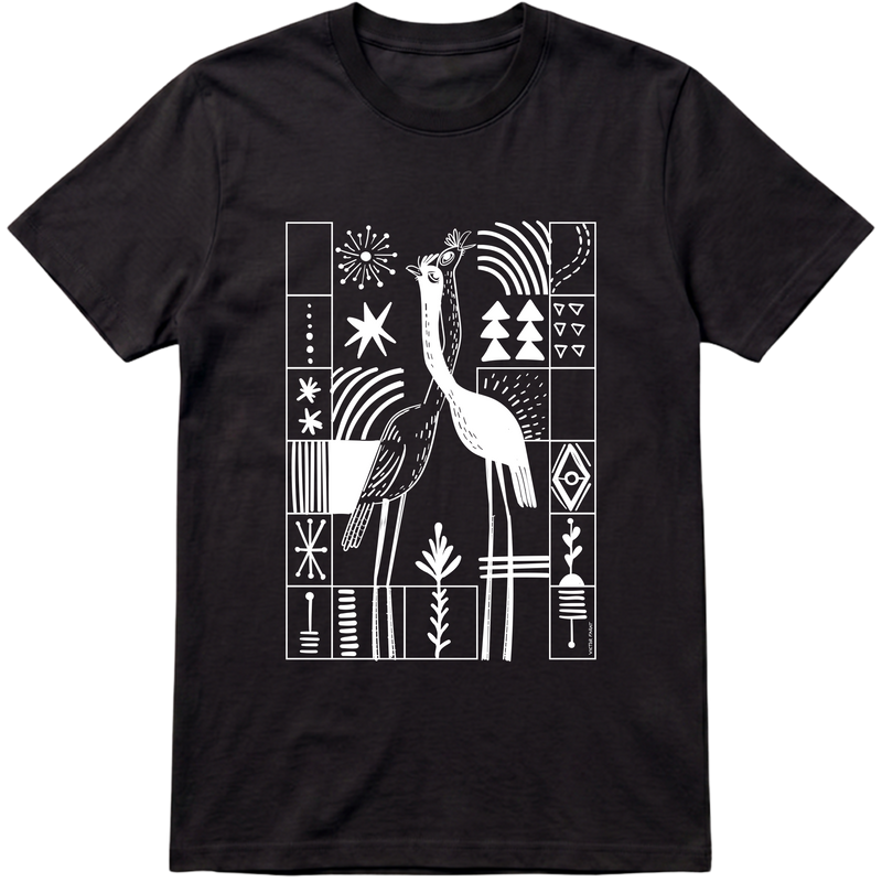 "Seriema - camiseta escura" Camiseta Premium Unissex Bunker Studios