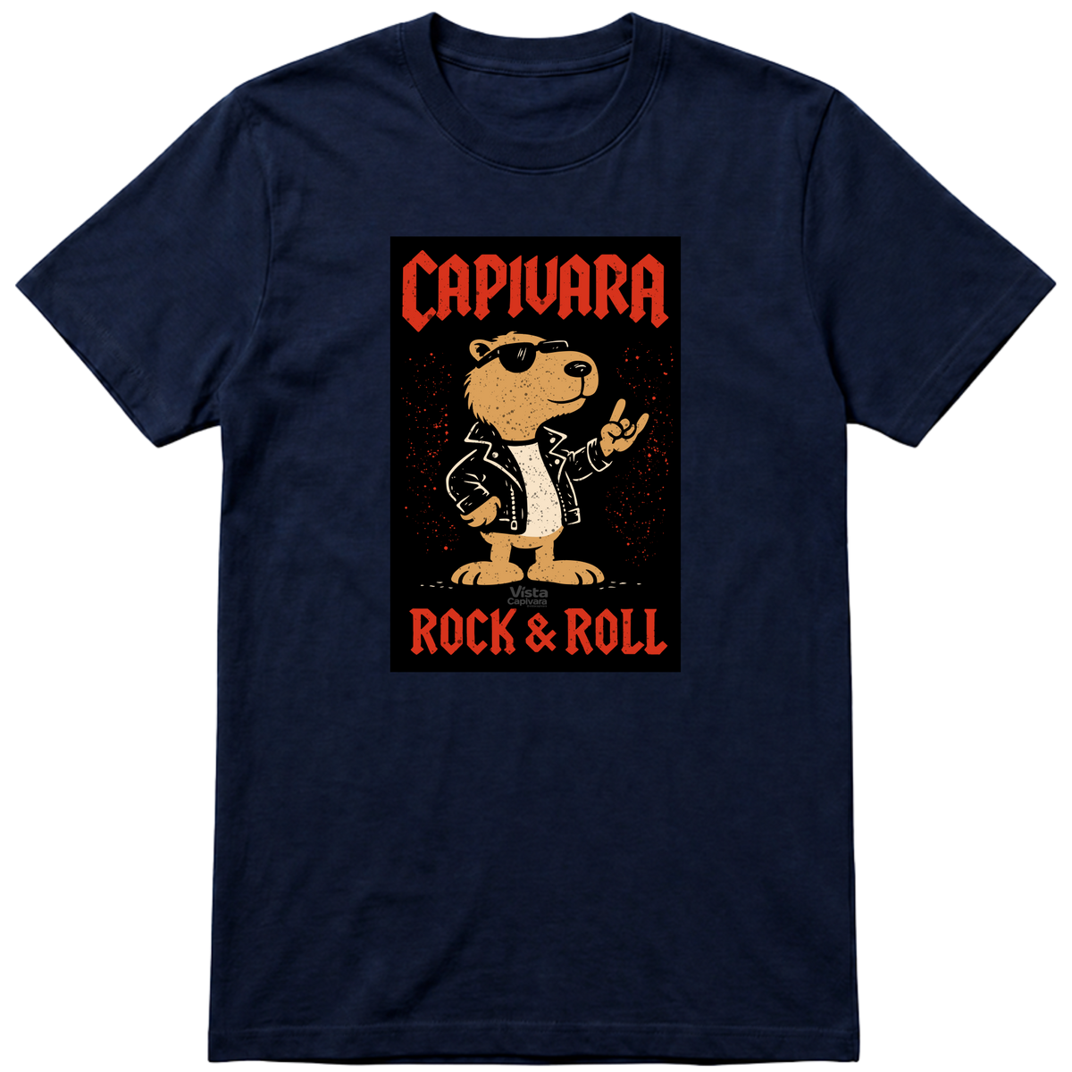 "Capivara Rock & Roll  DTG" Camiseta Premium Unissex