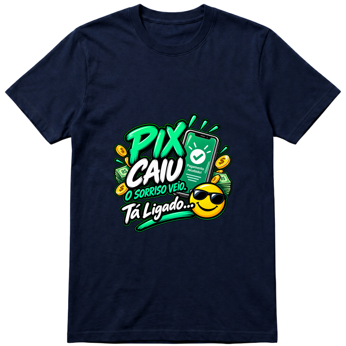 "Camiseta Unisex Pix Caiu" Camiseta Básica Unissex