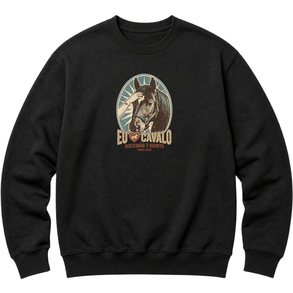 "Estampa/EU AMO CAVALO" Blusão Moletom