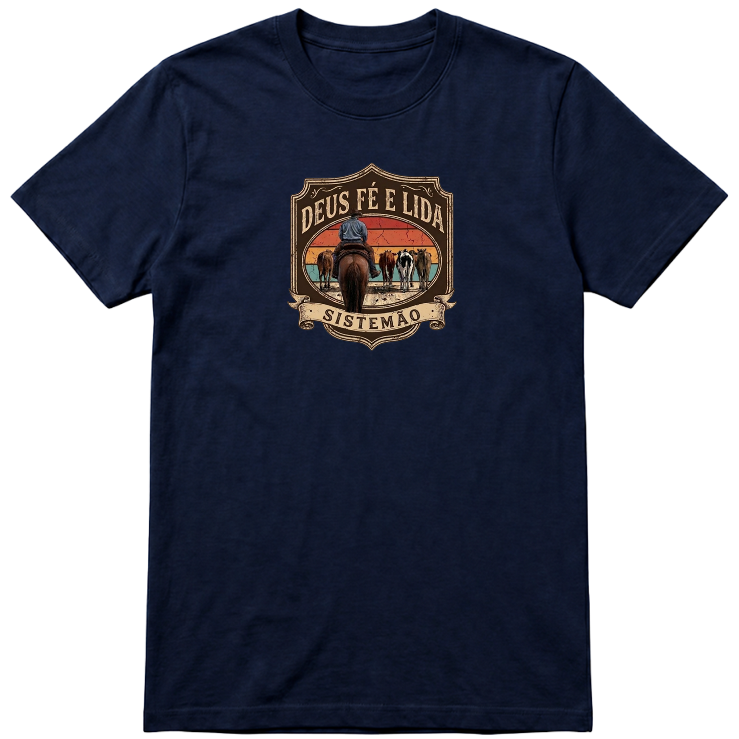 "Estampa DEUS FÉ E LIDA" Camiseta regular básica