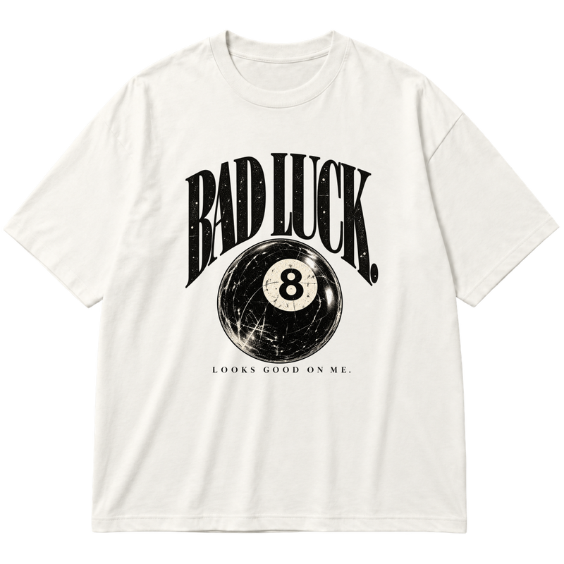 "DROP 001 • BAD LUCK | OFF WHITE" Oversized Premium 96% algodão 4% Elastano