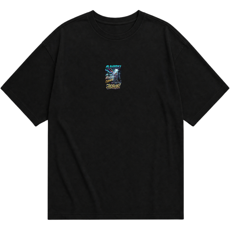"Produto #012 Camisa Oversized CLAMAREI ATE TUA ATENÇAO CHAMAR JESUS" Oversized Básica 30.1