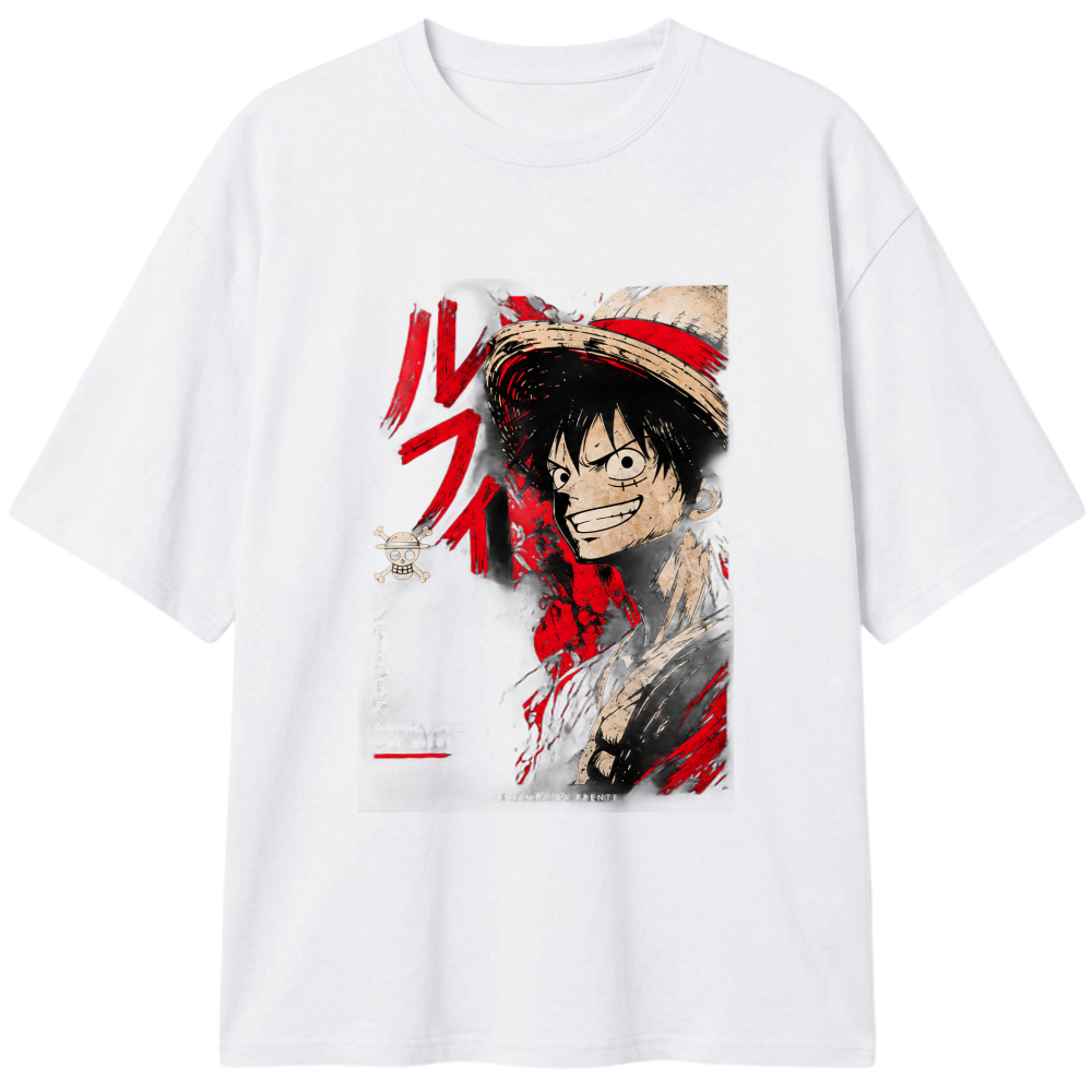 "Camiseta Oversized One Piece Monkey D. Luffy" Camiseta Oversized Classic