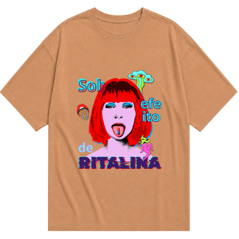 "Camiseta over - Sob o efeito de Ritalina" Camiseta Oversized Básica