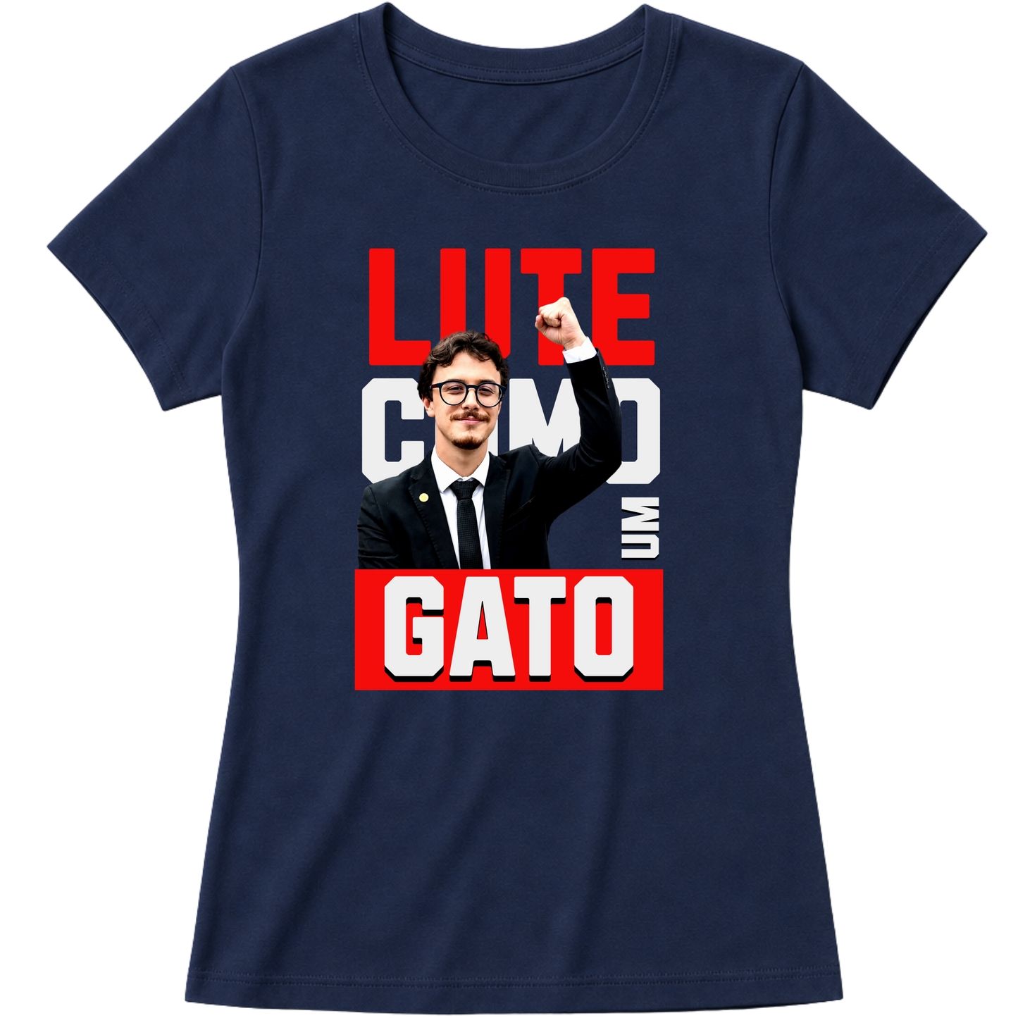 "Cortez Lute Como um Gato Babylook" Blusa Baby Look
