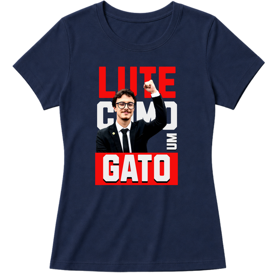 "Cortez Lute Como um Gato Babylook" Blusa Baby Look