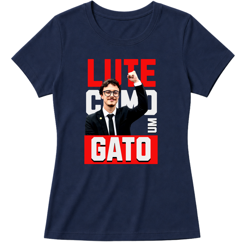 "Cortez Lute Como um Gato Babylook" Blusa Baby Look