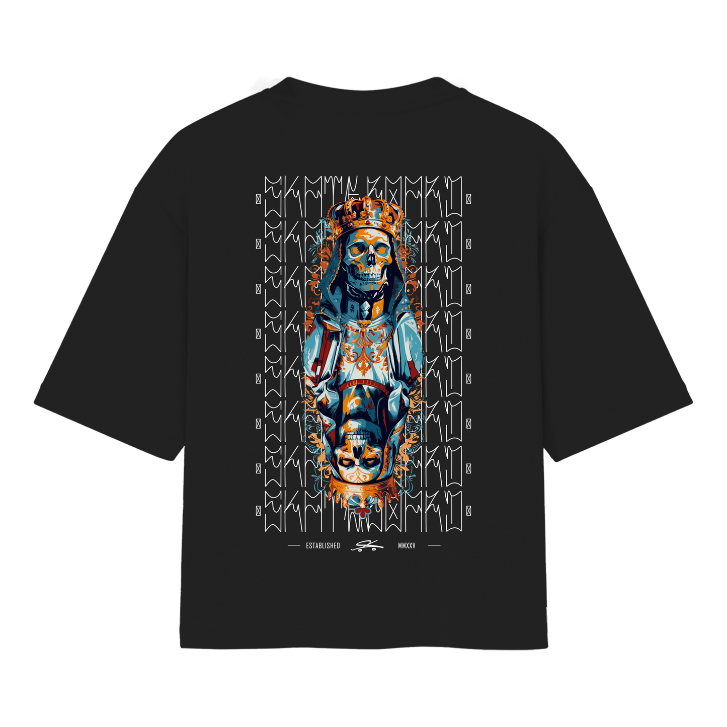 "DOUBLE SKULL FACE" Oversized Básica 30.1