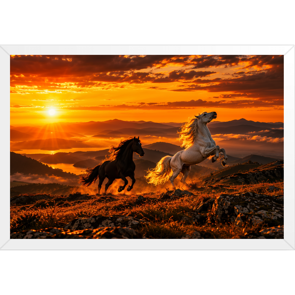 "Por do Sol" Quadro tradicional sem vidro acrílico