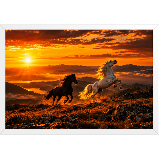 "Por do Sol" Quadro tradicional sem vidro acrílico