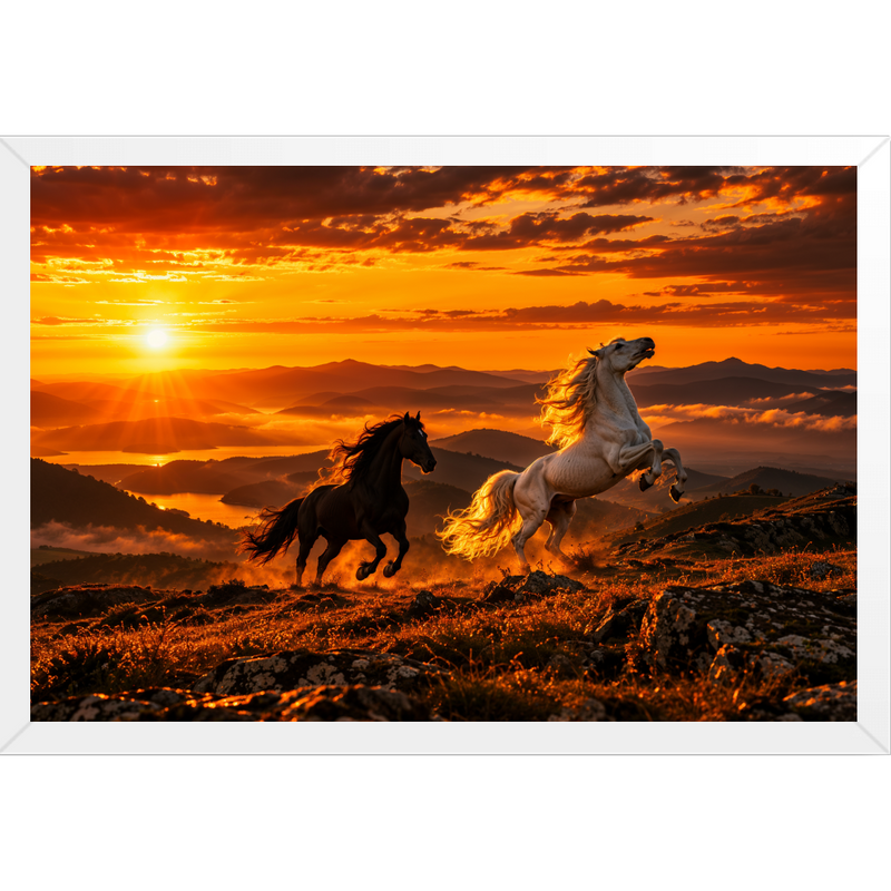 "Por do Sol" Quadro tradicional sem vidro acrílico