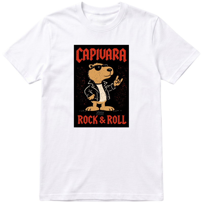 "Capivara Rock & Roll DTF" Camiseta Premium Unissex Bunker Studios