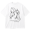 "Produto #014 Camisa oversized IN THE ARMS OF JESUS IN MY REST" Oversized Premium 96% algodão 4% Elastano