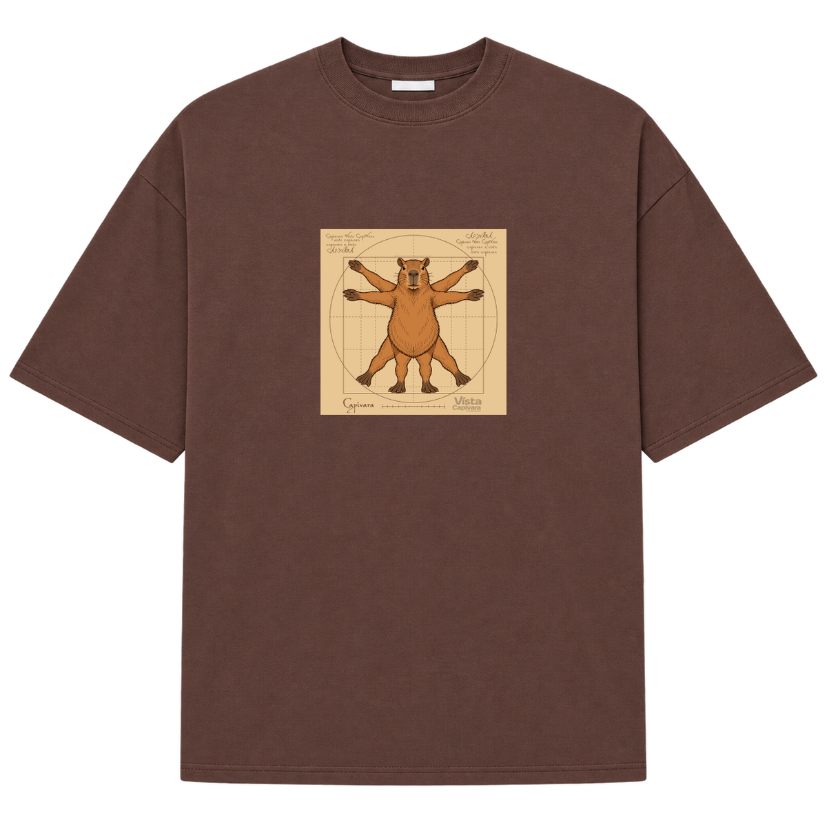 "Capivara Vitruviana DTG" Camiseta Oversized Suedine 220g
