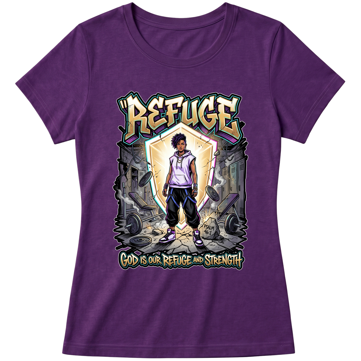 "Produto #010 Baby look REFUGE GOD" Blusa Baby Look