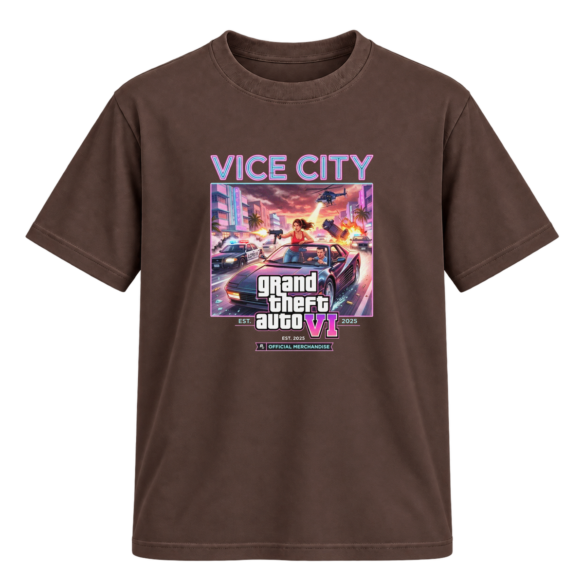 "VI.CE CITY THEMES" Camiseta Regular Suedine