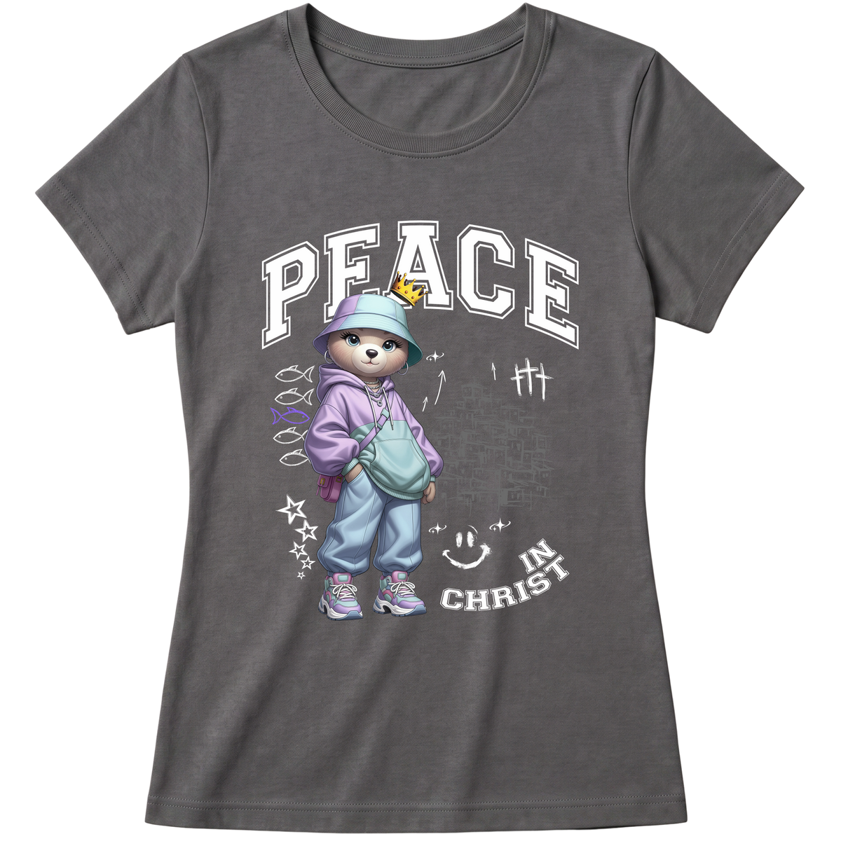 "Produto #009 Baby look PEACE IN CHRIST" Blusa Baby Look