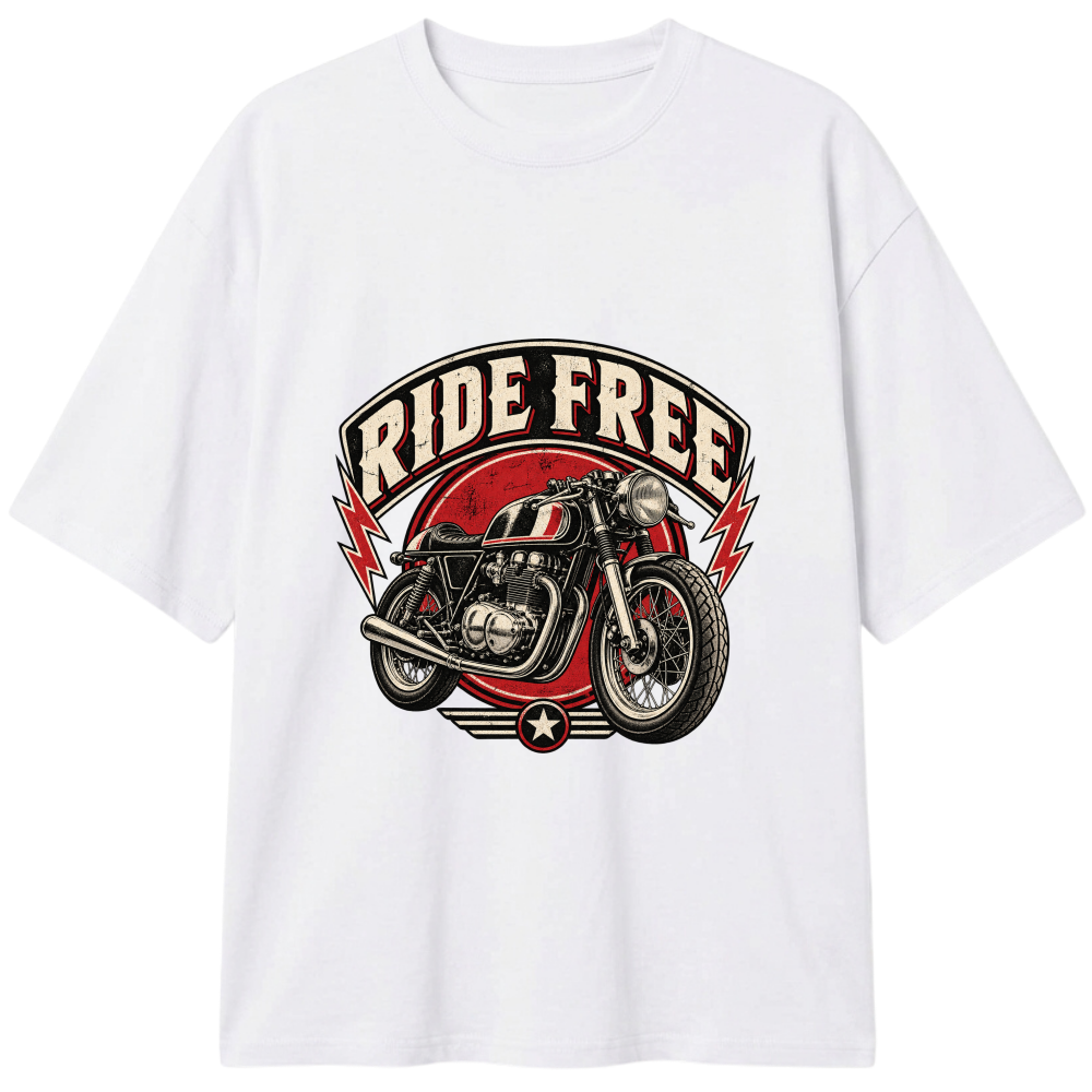 "Pablo Ride Free Motorcycle Emblem Tee" Camiseta Oversized Classic