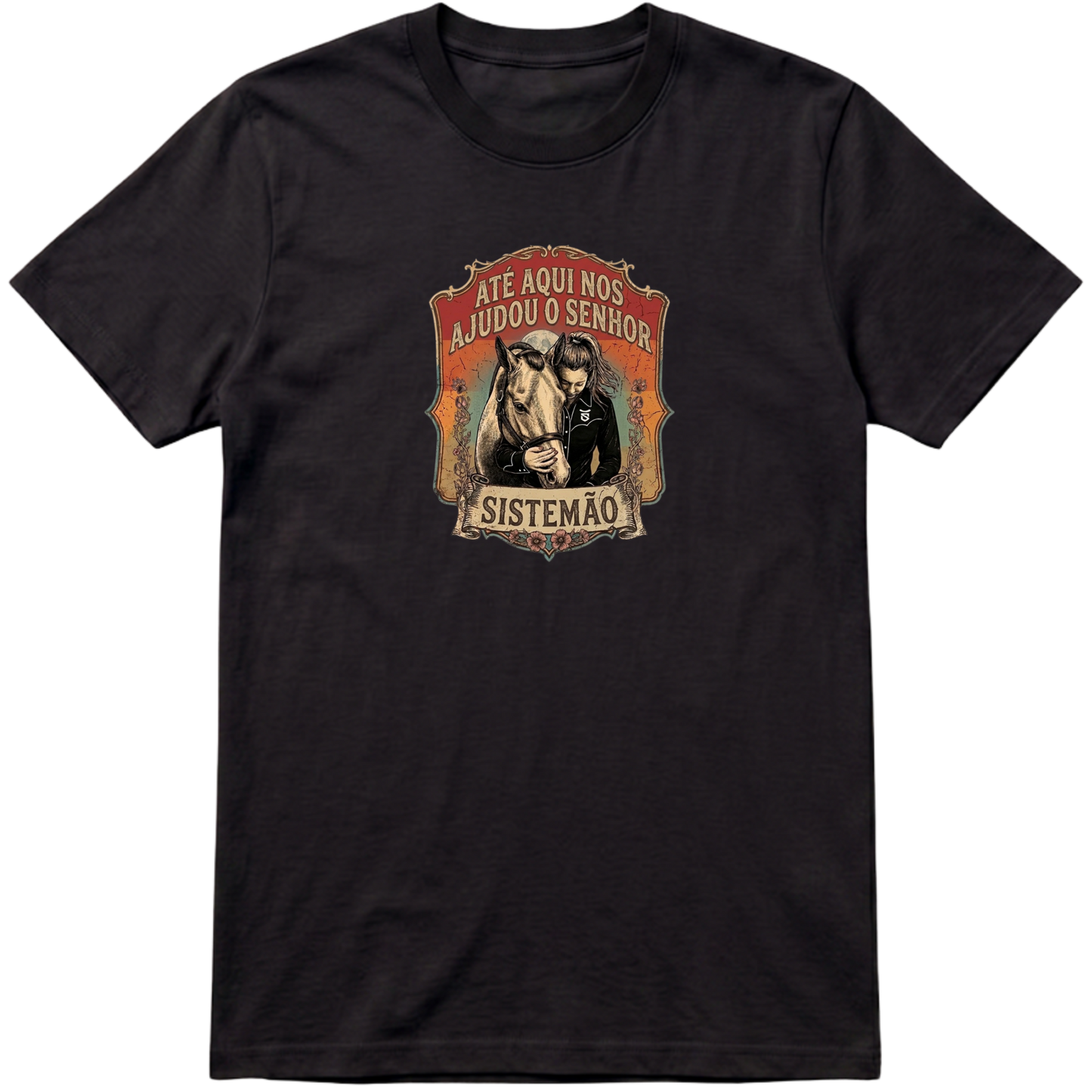 "Estampa ATÉ AQUI NOS AJUDOU O SENHOR TS" Camiseta Premium Unissex Bunker Studios