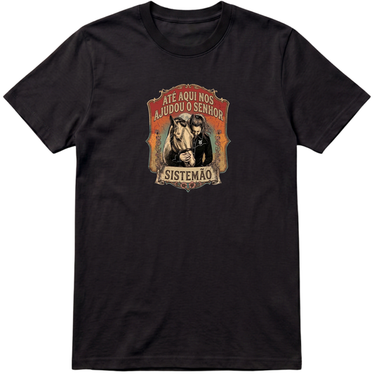 "Estampa ATÉ AQUI NOS AJUDOU O SENHOR TS" Camiseta Premium Unissex Bunker Studios