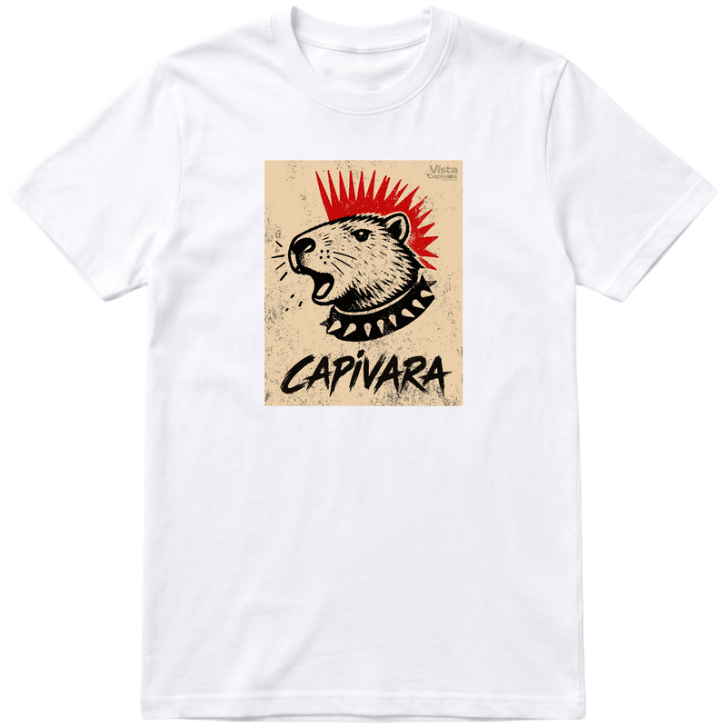 "Capivara Punk DTG" Camiseta Premium Unissex