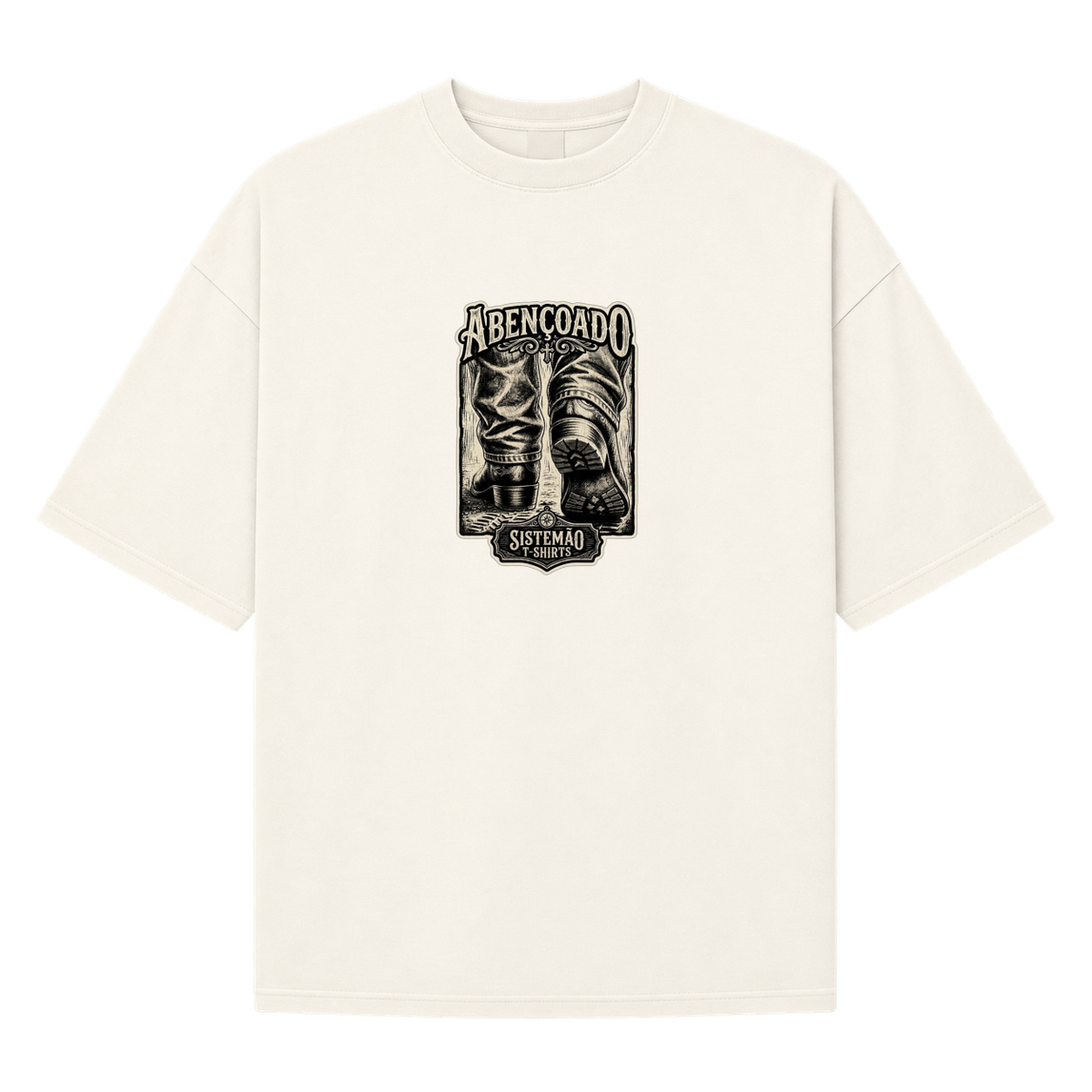 "Estampa/ABENÇOADO" Camiseta Oversized Suedine 220g