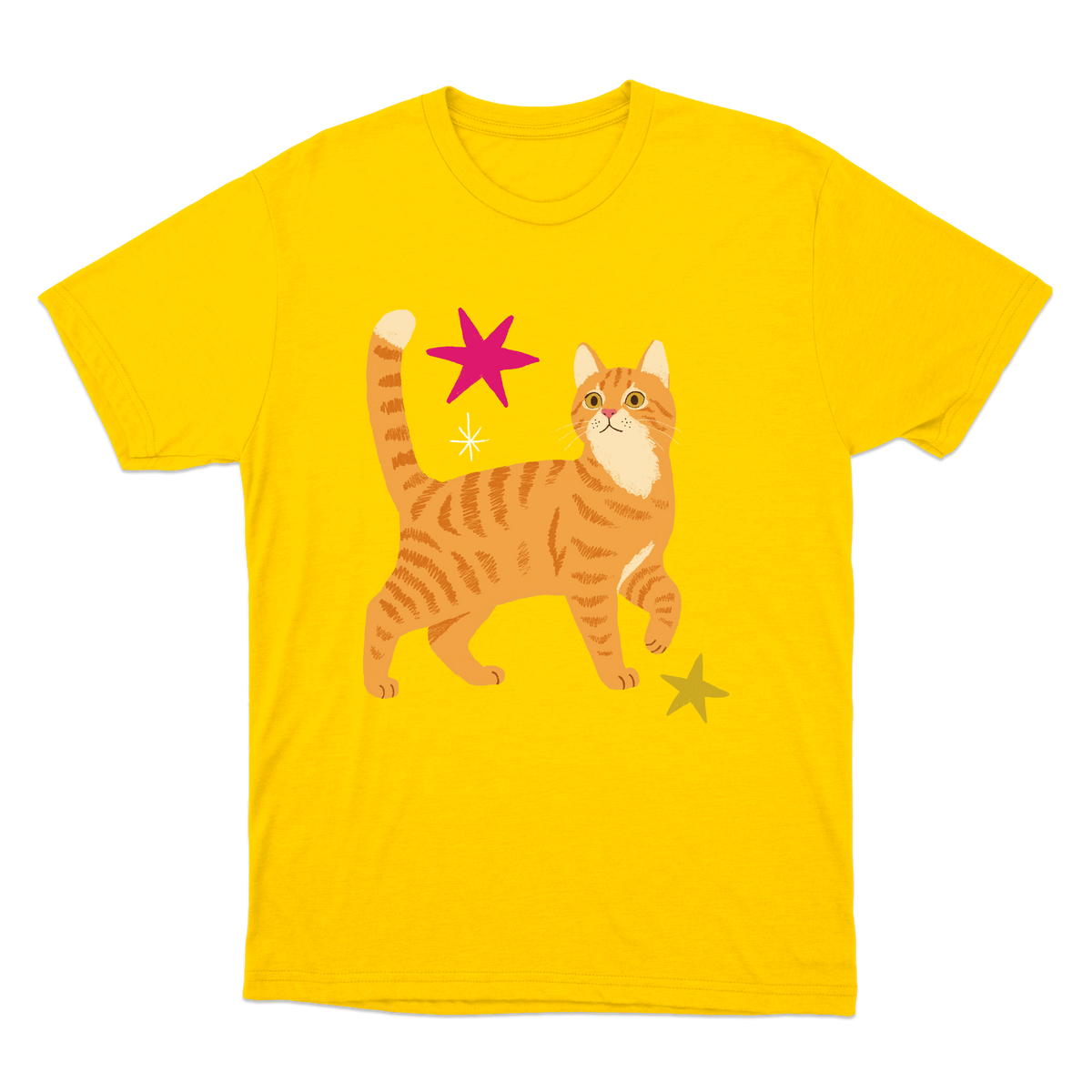 "Gato amarelo" Camiseta Básica Unissex