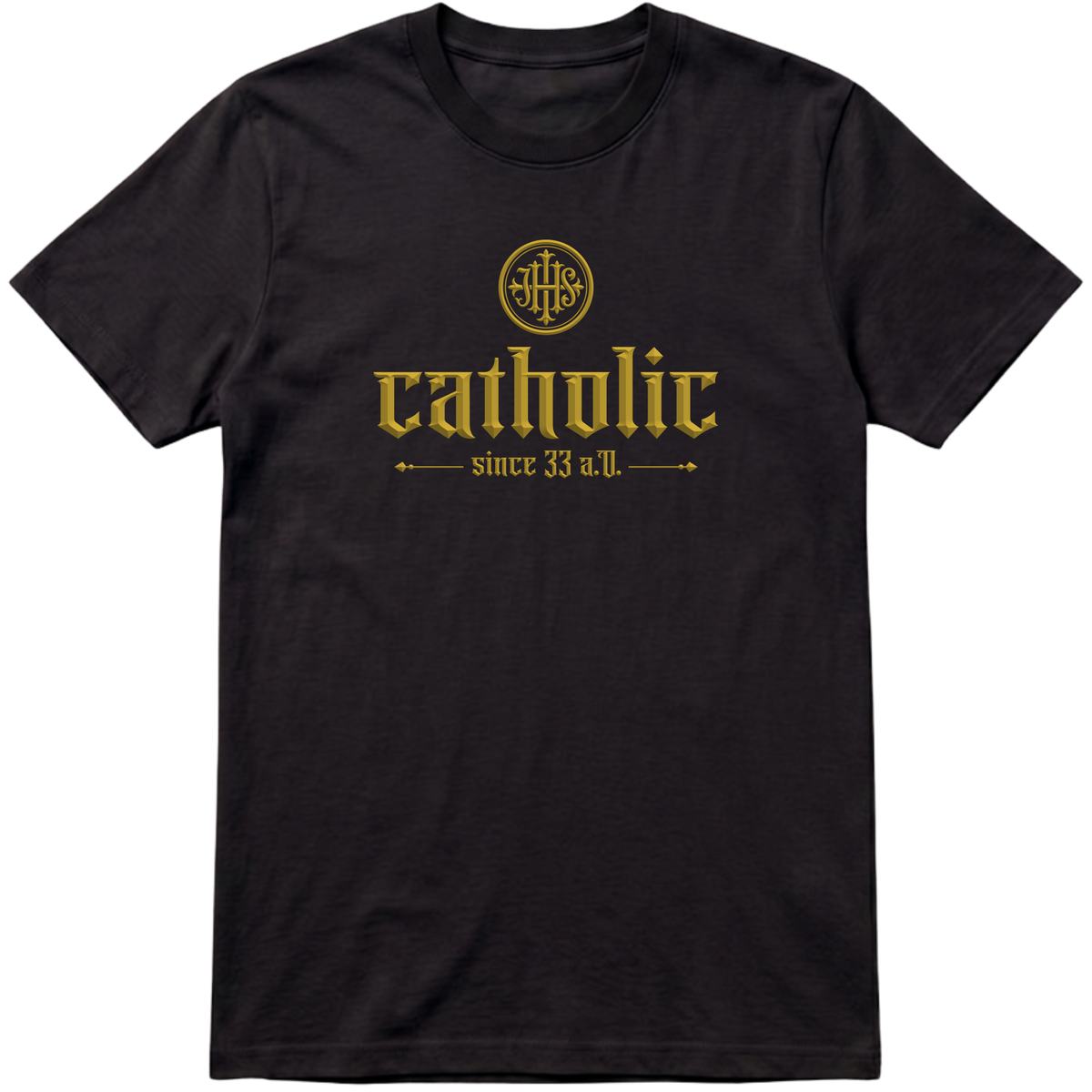 "F&C Catholic Since 33 A.D." Camiseta Premium Unissex Bunker Studios