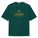 "Catholic Since 33 A.D." Camiseta Oversized Suedine 220g