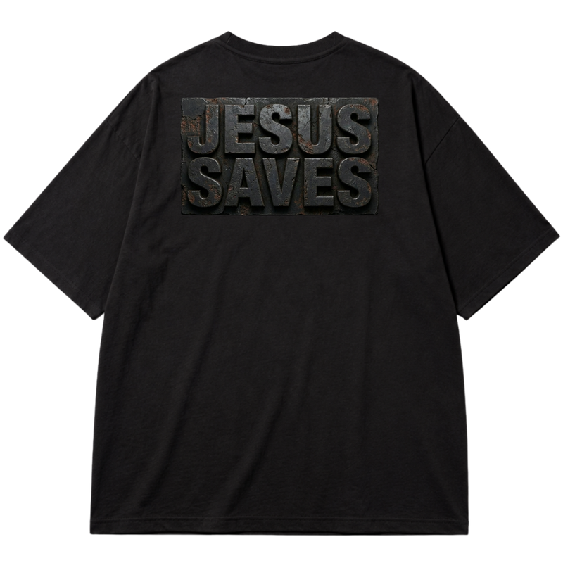 "Truth -  Jesus Saves Back" Oversized Premium 96% algodão 4% Elastano