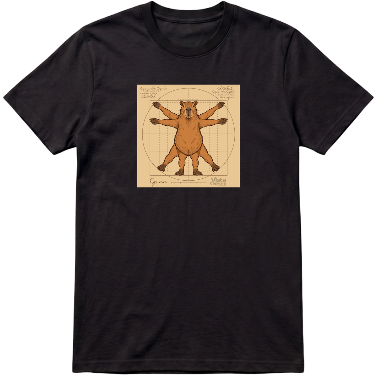 "Capivara Vitruviana DTG" Camiseta Premium Unissex