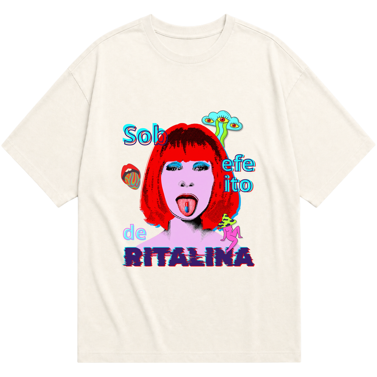 "Camiseta over - Sob o efeito de Ritalina" Camiseta Oversized Básica