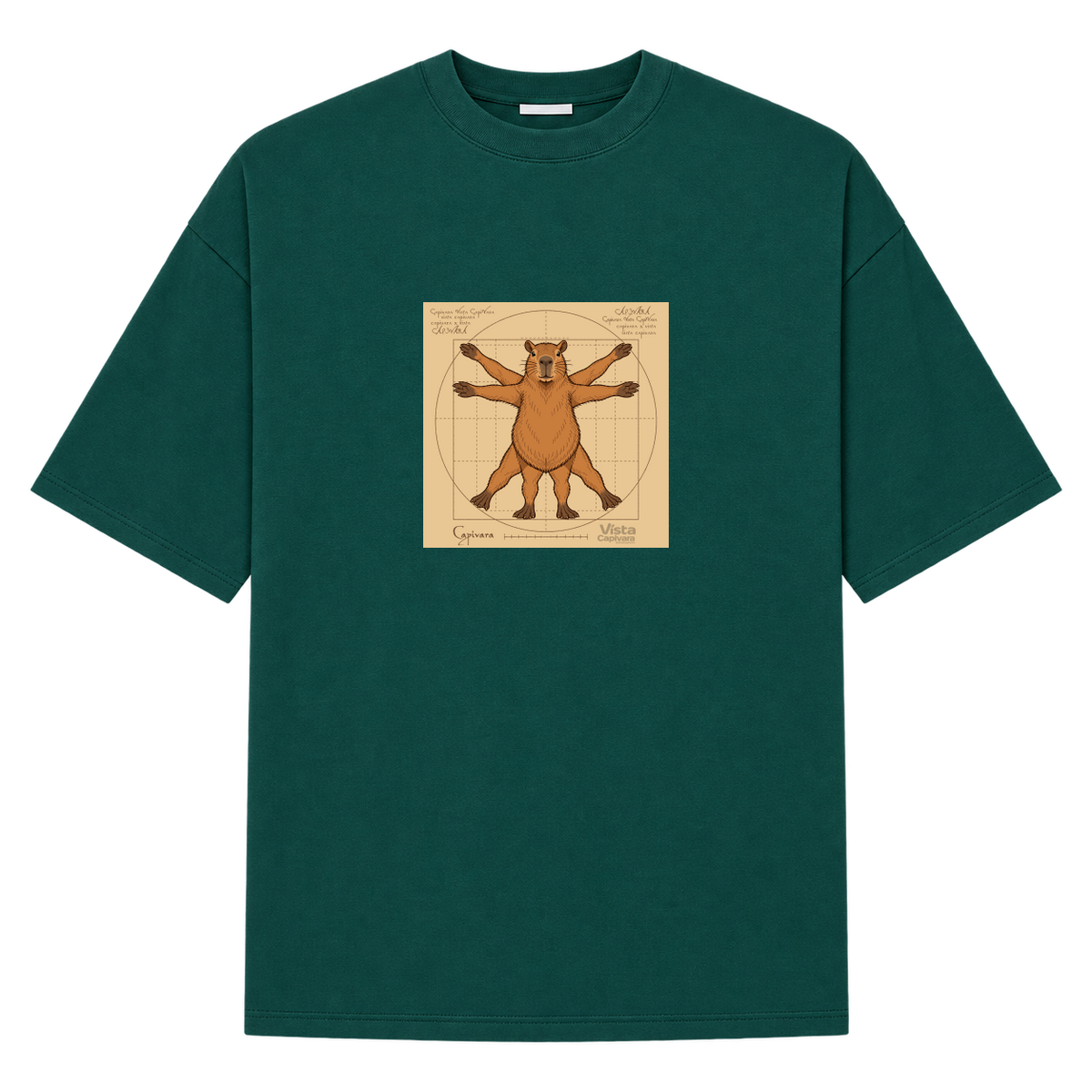 "Capivara Vitruviana DTG" Camiseta Oversized Suedine 220g