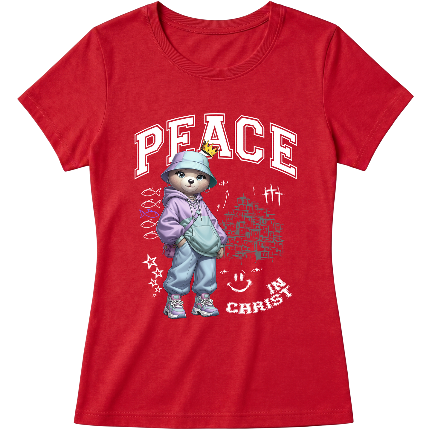 "Produto #009 Baby look PEACE IN CHRIST" Blusa Baby Look