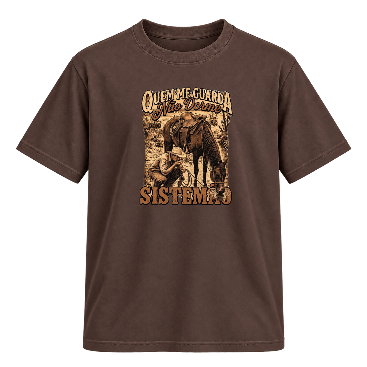 "Estampa/QUEM ME GUARDA" Camiseta Regular Suedine
