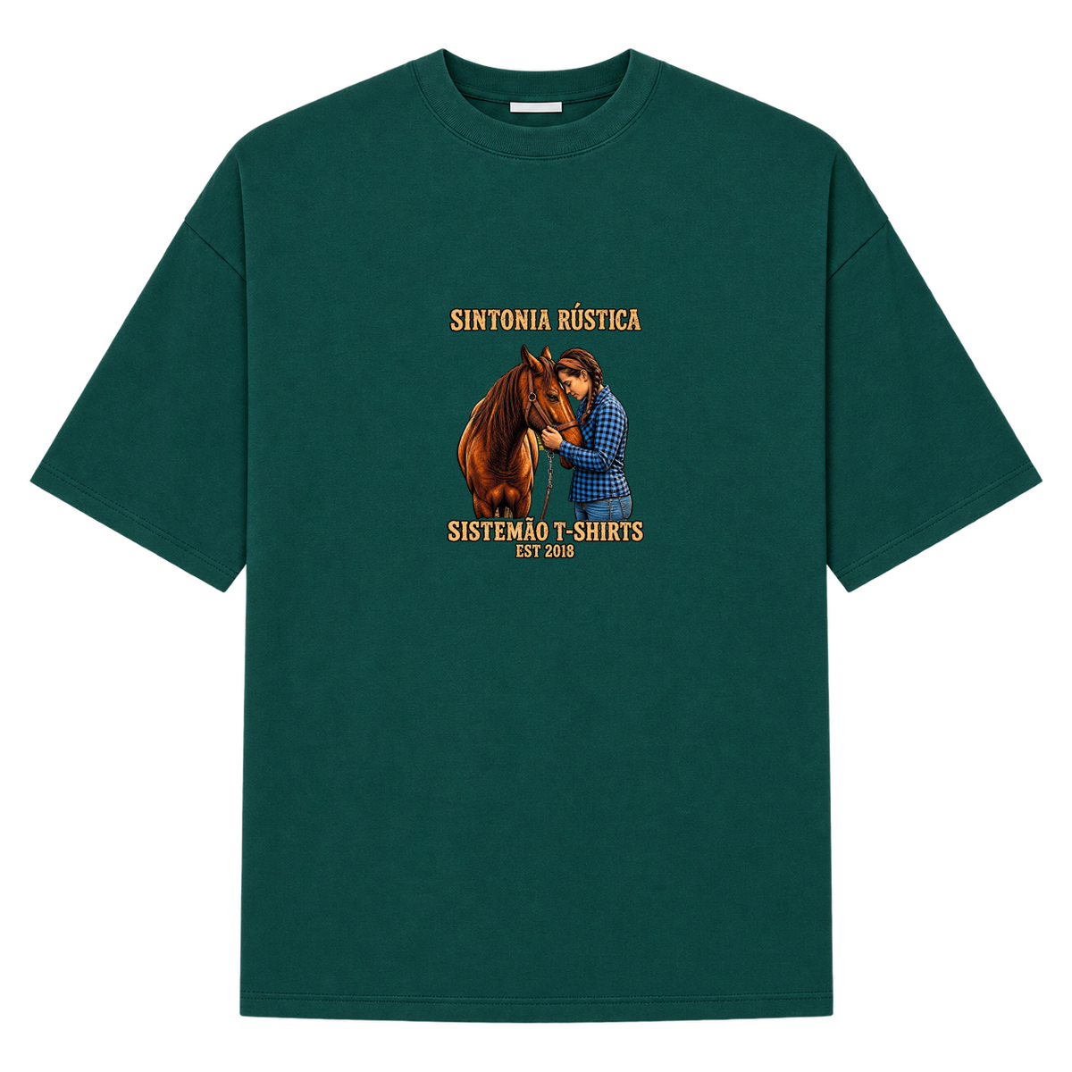 "Estampa/SINTONIA RÚSTICA" Camiseta Oversized Suedine 220g