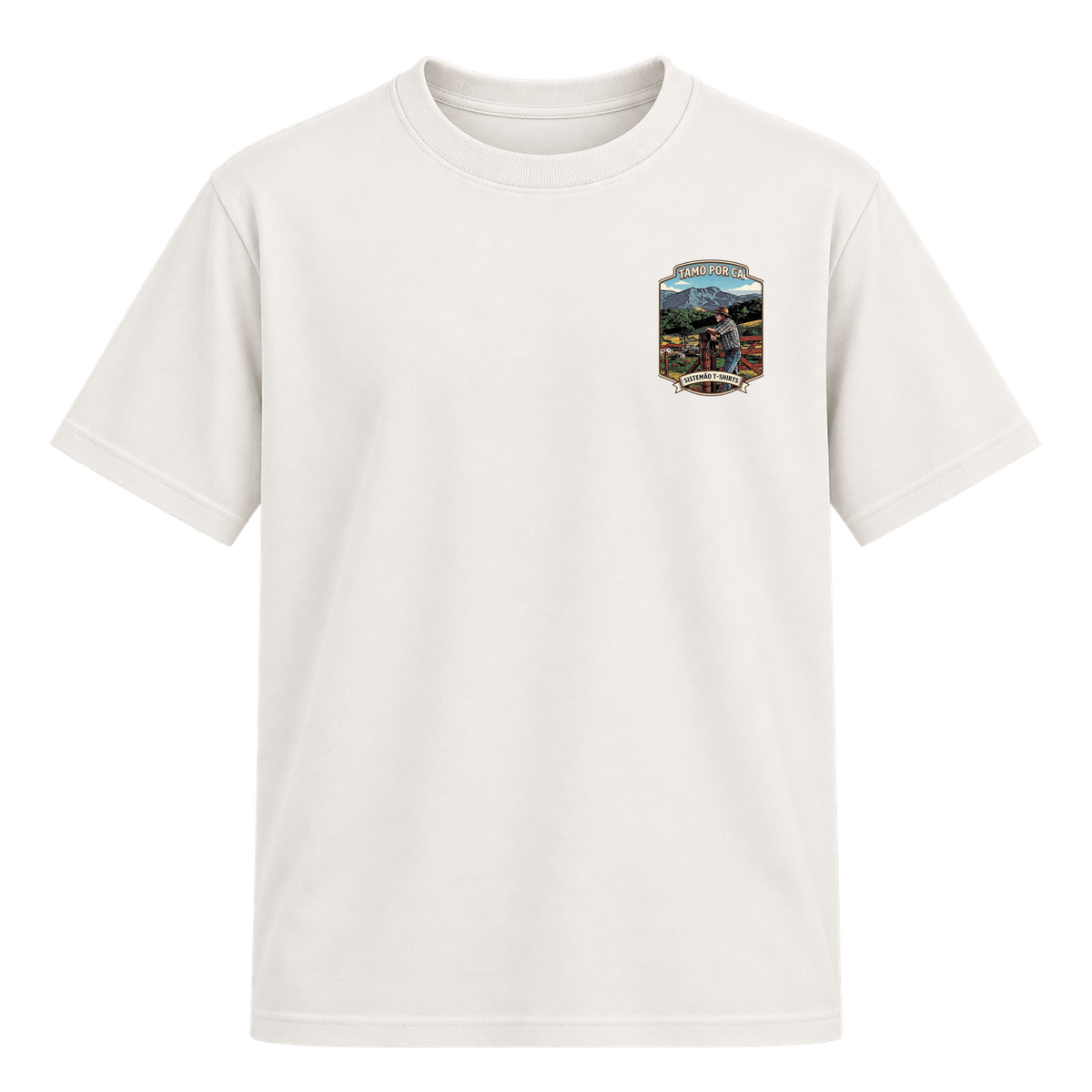 "Estampa/TAMO POR CÁ" Camiseta Regular Suedine