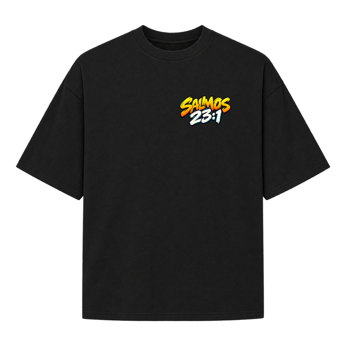 "Camiseta Oversized Cristã Salmo 23:1 | DÓKAH" Camiseta Oversized Suedine 220g