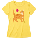 "Gato laranja rajado" Blusa Baby Look