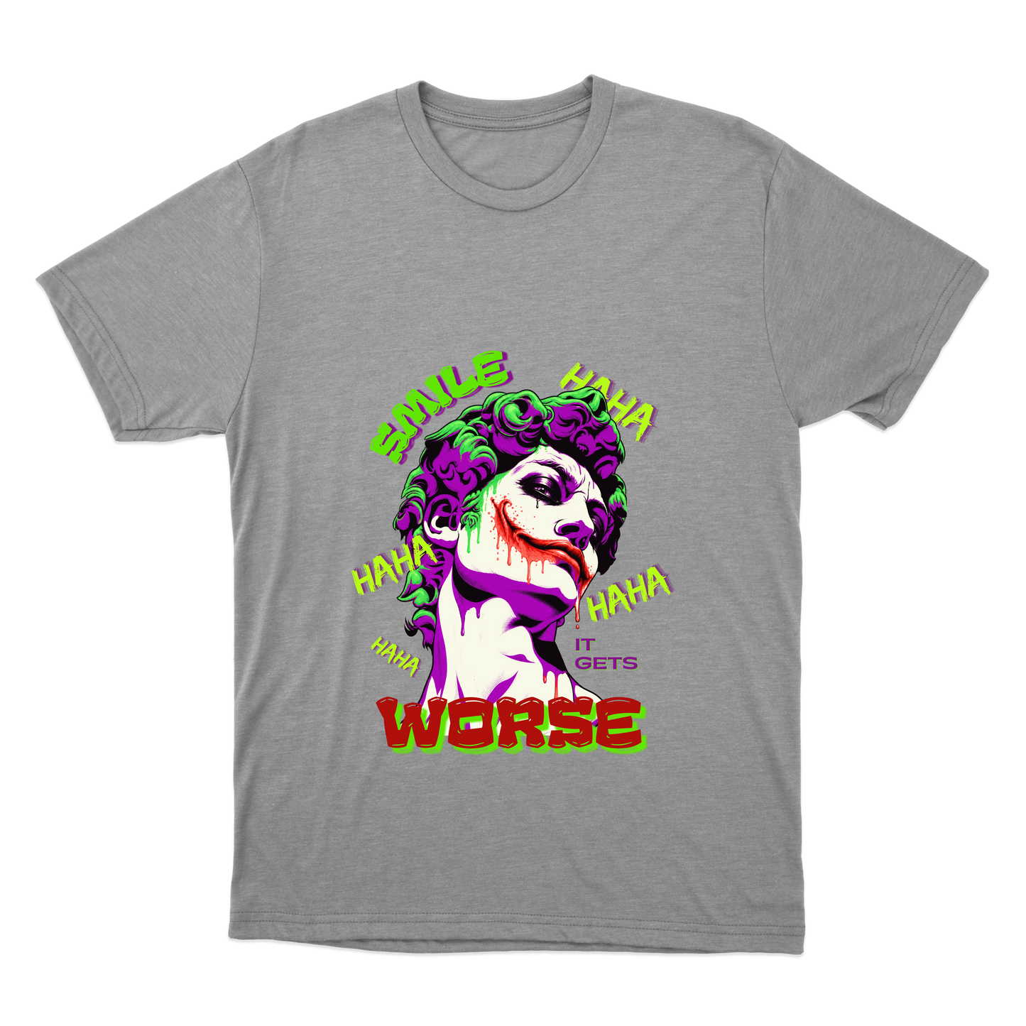 "Camiseta SMILE IT GETS WORSE - Coringa" Camiseta Básica Unissex