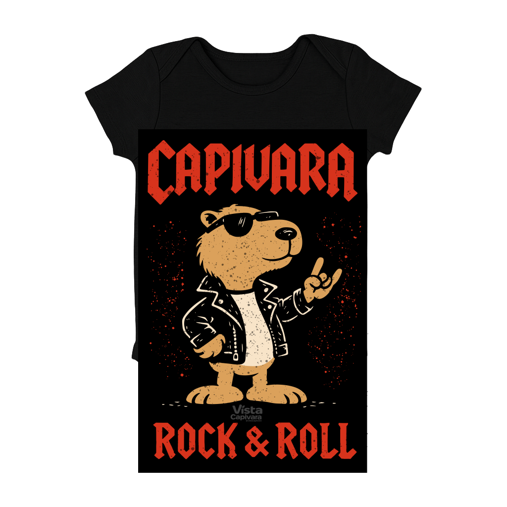 "Capivara Rock & Roll DTF" Body Baby