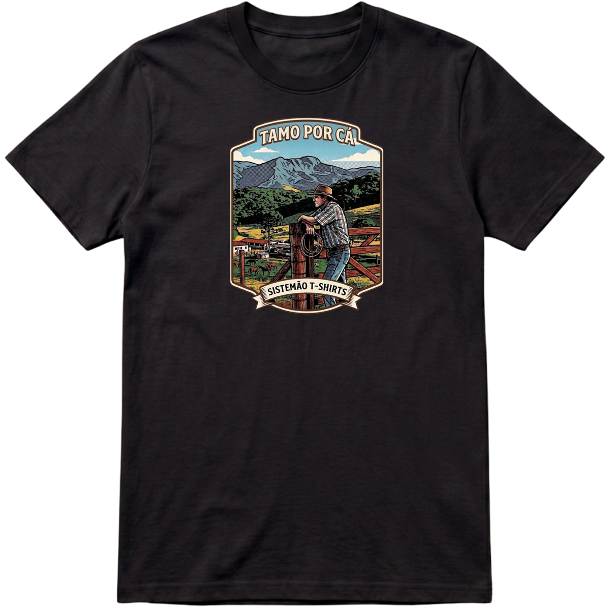 "Estampa/TAMO POR CÁ" Camiseta Premium Unissex Bunker Studios