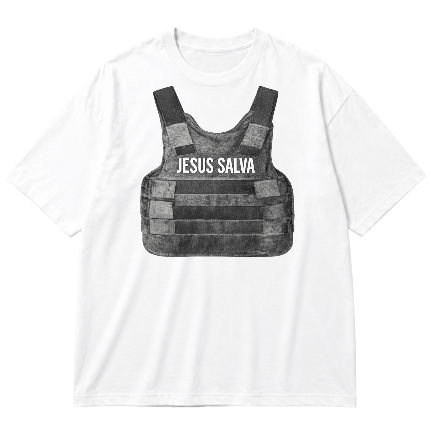 "JESUS SALVA Colete" Oversized Premium 96% algodão 4% Elastano